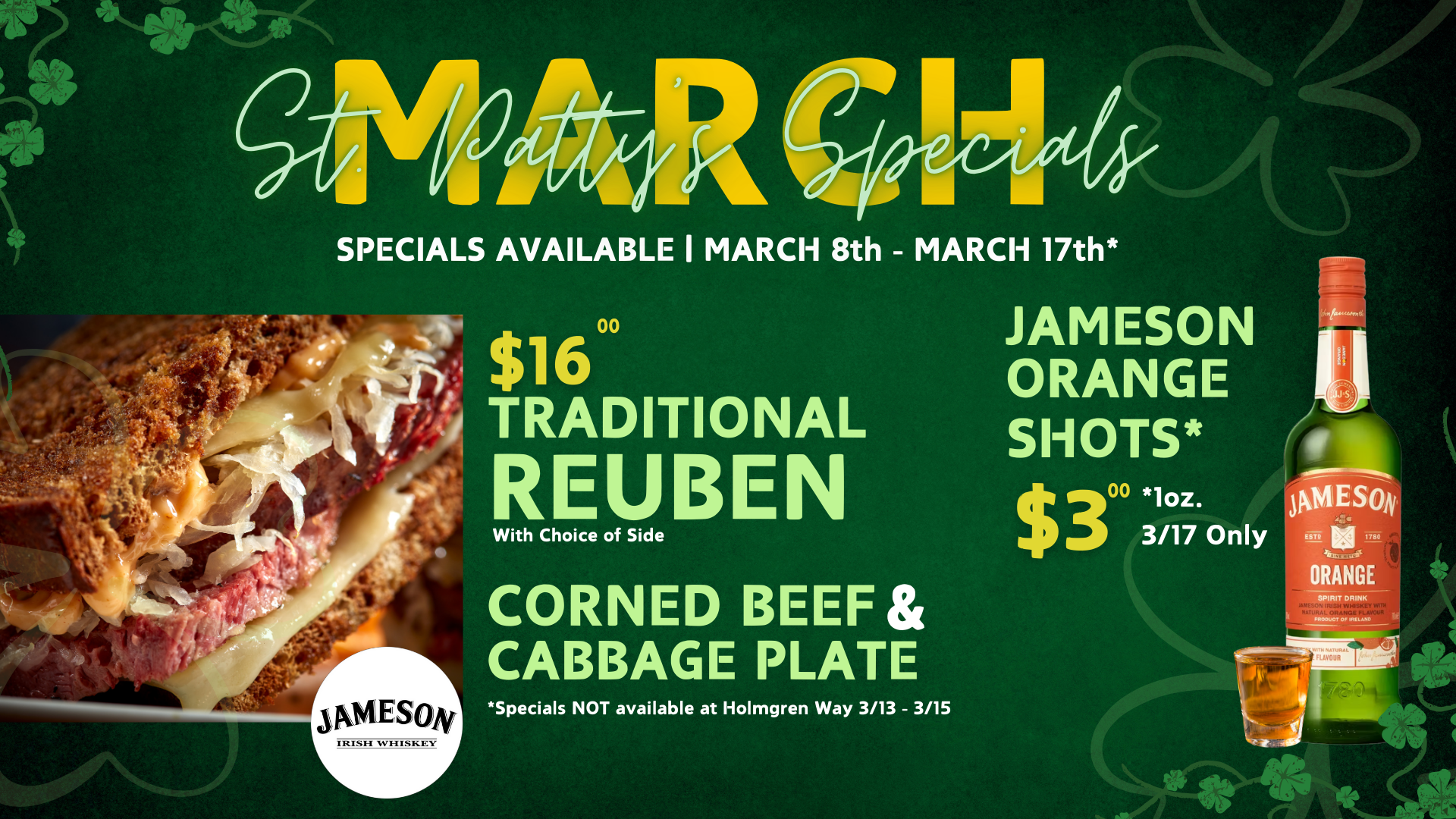 St. Patrick's Specials