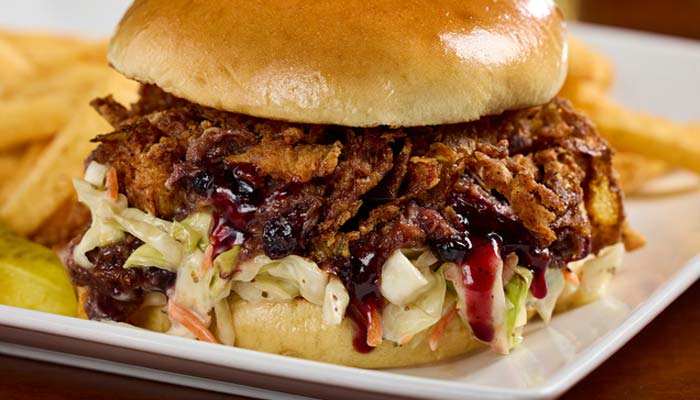 Anduzzi’s Sports Club Wisconsin’s Favorite Restaurant & Sports Bar bbq blueberry pulled pork sandwich